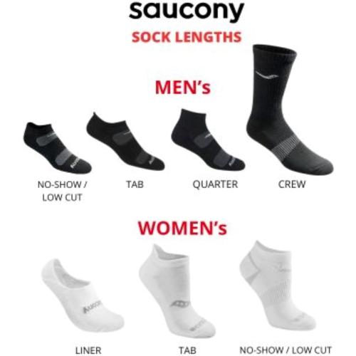 Saucony Men's Rundry Bolt Performance No-Show Socks (6-Pairs)