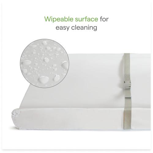 Munchkin Secure Grip Baby Diaper Changing Pad for Dresser, Waterproof and Wipeable, Contoured, Standard Size (14.75 x 31), White