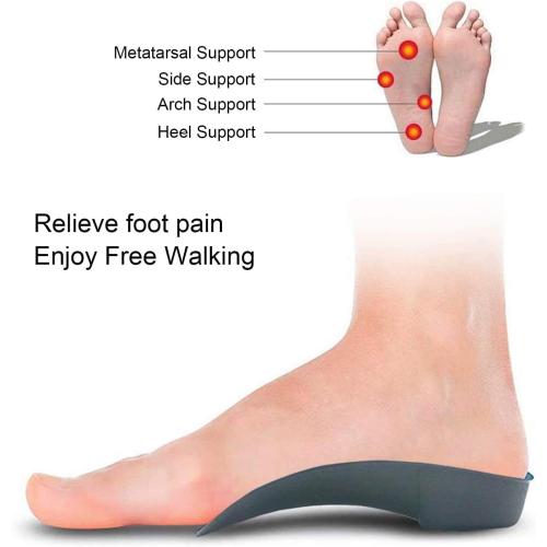 RooRuns FitFeet Orthotic Inserts 3/4 Length, High Arch Support Foot Insoles for Over-Pronation, Plantar Fasciitis, Flat Feet - Shoe Inserts for Walking, Running Men and Women