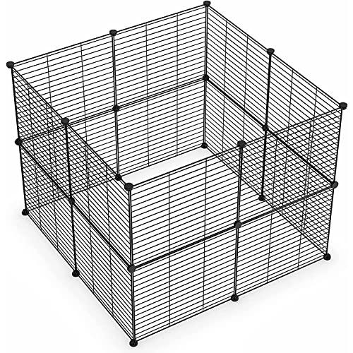 LURIVA Small Animal Playpen, Guinea Pig Cages, Pet Playpen, Rabbit Cage,Small Animal Cage, Puppy Kitten Dog Playpen, Indoor Outdoor Portable Metal Wire Yard Fence,15 X 12 Inch, 16 Panels, Black.
