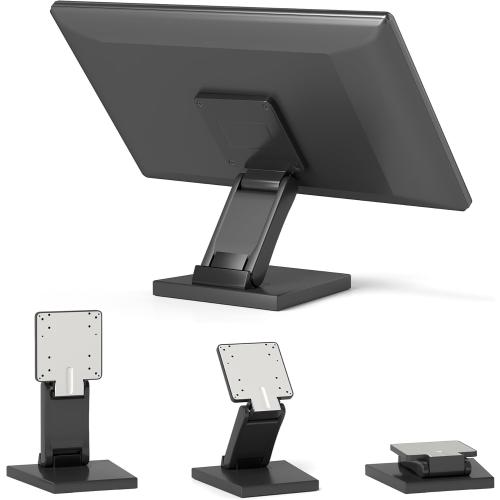Adjustable Metal Folding Monitor Bracket for Touch Screen Desk Mount with VESA Hole 75x75mm&100x100mm All in Single PC Stand (Black)