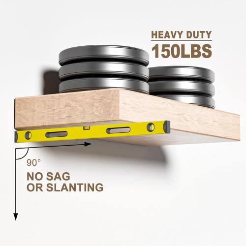 2pcs Floating Shelf Bracket Heavy Duty,Decorative Floating Shelf Hardware Hidden Black Metal Fireplace Mantel Brackets Without Jig (34X6X1.0 Without Tools)