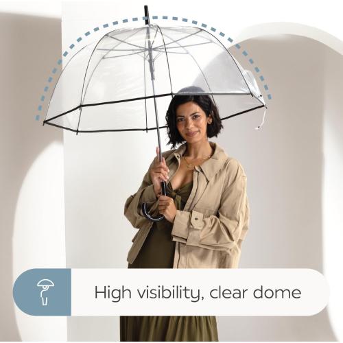 ShedRain Bubble Clear Umbrella, Auto Open, See-Through, Rain & Windproof, for Weddings, Proms and Events