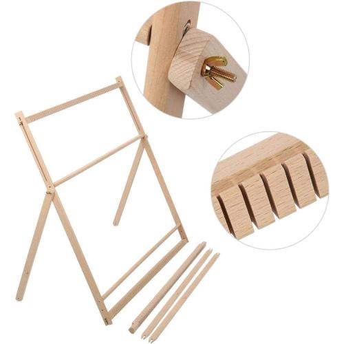 Weaving Loom, Wooden Multi-Craft Weaving Frame Loom with Stand, DIY Hand Knitting Weaving Machine Tapestry Wool Knitting Tool Kids Girls