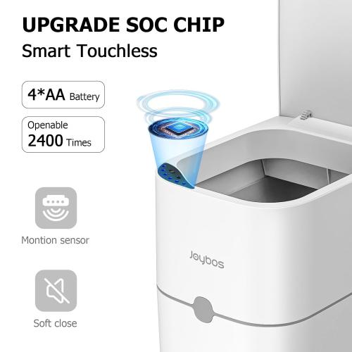 MOPALL Automatic Motion Sensor Bathroom Trash Can with Lid, 3 Gallon Smart Garbage Can, Touchless Trash Can Slim Small Trash Bin Waterproof Wastebasket for Toilet Bedroom Office Kitchen Living Room RV