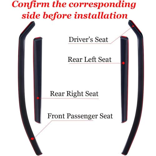 in-Channel Window Visors Rain Guards for Chevy Silverado/GMC Sierra 1500 2019-2025 Crew Cab, Window Deflectors Vent Visors for 2019-2025 Silverado 1500 Crew Cab, 4 Full-Size Doors