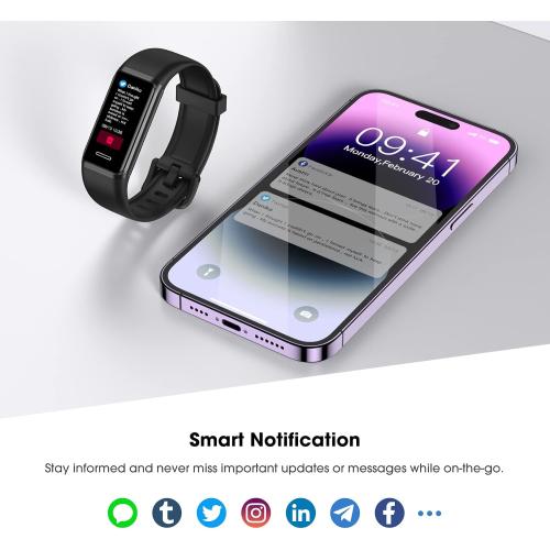 Black Activity Fitness Tracker with Heart Rate Monitor, Blood Oxygen, Sleep Monitor, Fitness Watch with Pedometer, IP68 Swimming Waterproof, Smart Watch with Step Tracker for Women Men