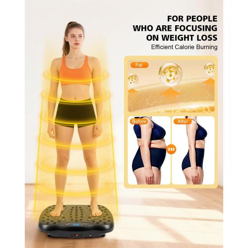 Vibration Plate Exercise Machine, 10 Auto Modes/200-Levels Vibrating Plate for Lymphatic Drainage Weight Loss, 450lbs Capacity Whole Body Shake Plate for Women & Men