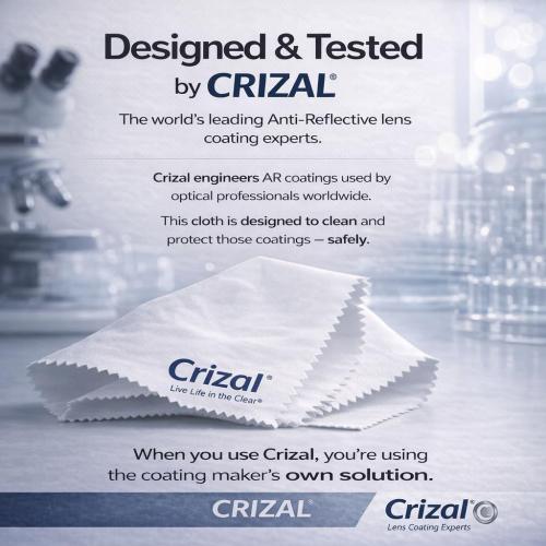 Microfiber Cleaning Cloths for Eyeglasses – Designed & Tested by CRIZAL® for AR-Coated Lenses – Safe Lens Cleaning Without Scratching-4 Pack