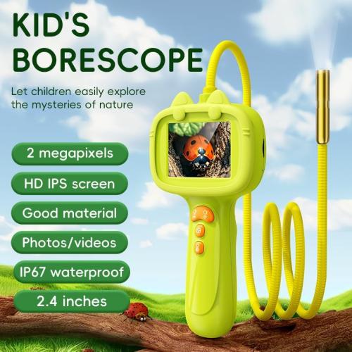 Daxiongmao Borescope Camera with Light for Kids | STEM Science Educational Toy for 4 5 6 7 8 9 10 12 Years Old Boys & Girls | Birthday Gift for Outdoor Adventures & Nature Discovery (Yellow)