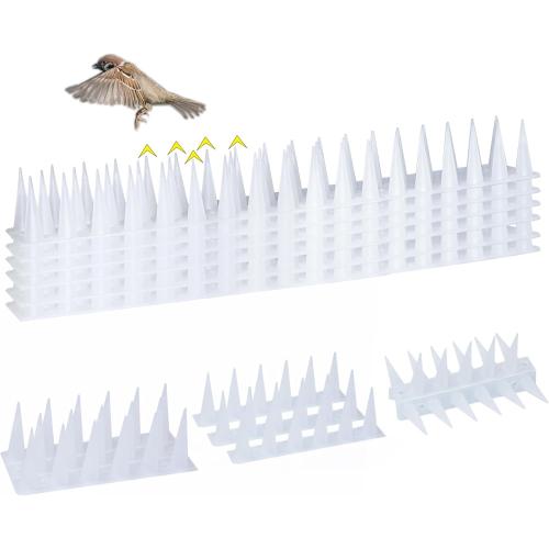 Bird Spikes, Clear,6 Pcs,Pigeon Spikes for Outdoor,Keep Birds Squirrel Raccoon Away for Outside, Patio, Plastic Fences Spikes, 6.5FT