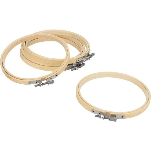 SENJEOK 20 PCS 5 Inch Bamboo Embroidery Hoop, Adjustable Cross Stitch Circle Ring for Craft Sewing, DIY Project, Decoration