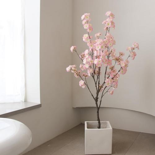 Tall Artificial Cherry Blossom Tree, 4Ft(48'), Realistic Potted Silk Faux Tree, Indoor/Outdoor for Home, Office, Living Room, Bedroom, Porch