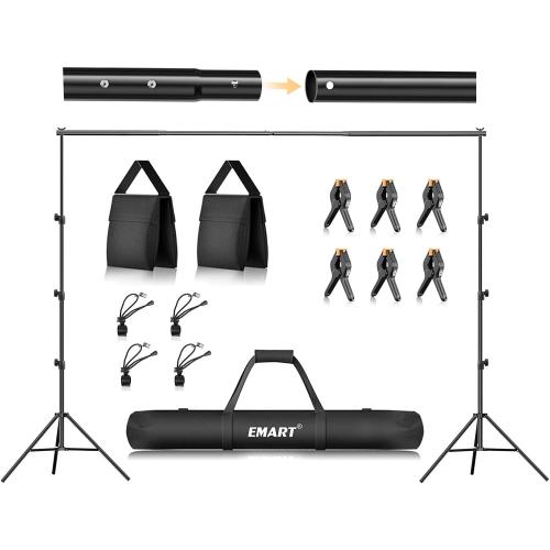 EMART Photo Backdrop Stand kit, 7 x 10 ft Back Drop Adjustable Frame for Photography, Photoshoot Banner Background Support Holder for Parties Dectoration