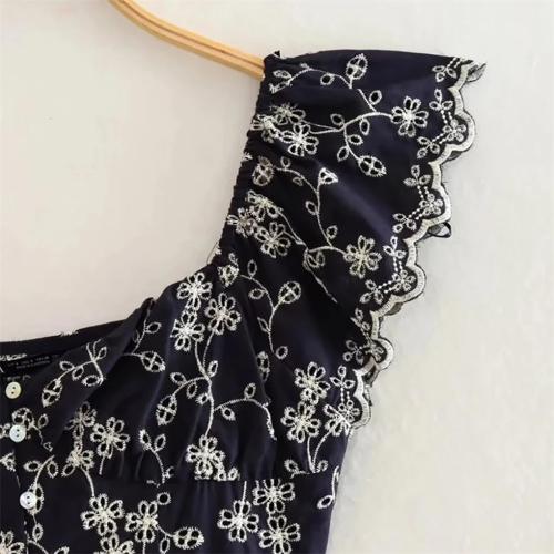 Size M Women's Square Neck Floral Print Vintage Ruffle Dress
