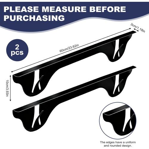 Upgrade 316 Stainless Steel Stove Gap Covers (2 Pack, 23.4”, Black), Heat-Resistant Stove Gap Filler for Kitchen Counter and Stovetop, Range Trim Kit Oven Gap Guard Between Stove and Counter