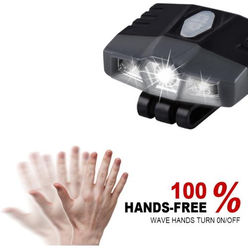 LHOTSE Ultra Bright Mini Hands Free LED Clip on Cap Light - Rechargeable Waterproof Hat Light Flashlight Portable Headlamp for Running Fishing Camping Hand Work Baseball Caps