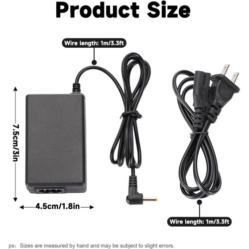 Replacement PSP Charger AC Adapter 5V Compatible with Sony PSP 1000 PSP Slim & Lite 2000 3000 PSP-110 PSP-1001 Series PSP-1001, 2001, PlayStation 3001 E-1000 L-Shape Replacement Sony Power Cord