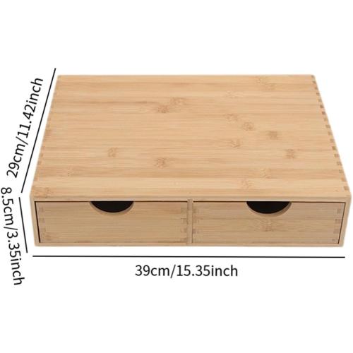 Capsule Storage Organizer Tabletop Storage Organization Box Bamboo Drawer for Workspace Counter Bathroom Toiletries Products