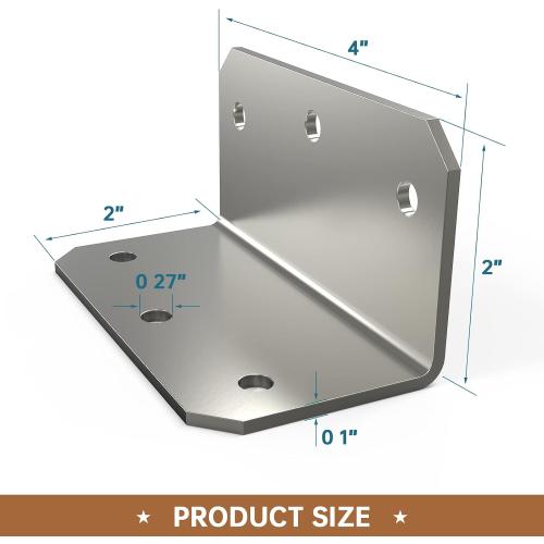 4x2x2 L Bracket Corner Brace(15PCS), 4 Inch Galvanized