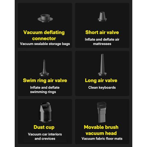 HOTO Handheld Vacuum Cleaner Cordless, Desk Vacuum Cleaner Compressed Electric Air Duster 15000Pa Suction, 4-in-1 Portable Vortex Vacuum Dust Buster Air Blower for Computer, Keyboard, Coffee Grounds