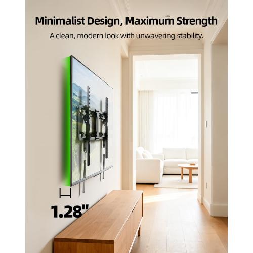 USX MOUNT TV Wall Mount,Low Profile TV Mount for Most 42-95 Inch Flat Screen Televisions,Max VESA 600x400mm Fixed Wall Mount Bracket Holds up to 132 lbs,Fits 16/18/24 Studs