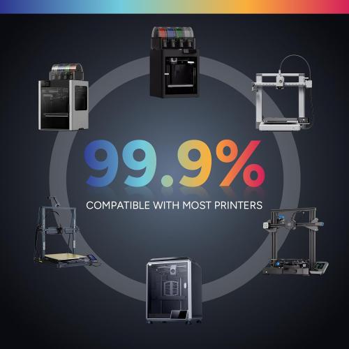 OVERTURE PETG Filament 1.75mm Bundle 10kg, High Speed 3D Printer Filament, Neatly Wound & Clog-Free, 10 Pack 1kg(2.2lbs), Accuracy  /- 0.02mm, Fit Most FDM Printers (Black 10 Pack)