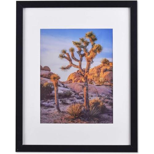 A PLUS MAX Poster Frames 20x24 Picture Frame with mat for 16x20 Picture with Polished Plexiglass Horizontal and Vertical Formats with Included Hanging Hardware-Black