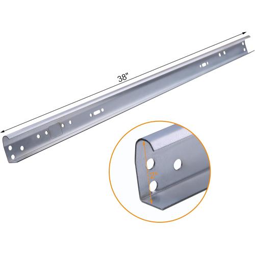 Heavy Duty 1 Pair Garage Door Vertical Track Kit with Connecting Plates and Screws, 7ft Galvanized Steel, 76 Length, Fits 2 Rollers, 4x38
