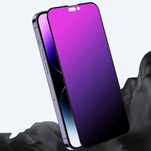 Compatible with iphone 15 Pro Max Privacy screen protector 2 Pack Gradient Colorful 28° Anti-Spy Full Coverage Tempered Glass with Installation Alignment Frame anti Blue light eye protection