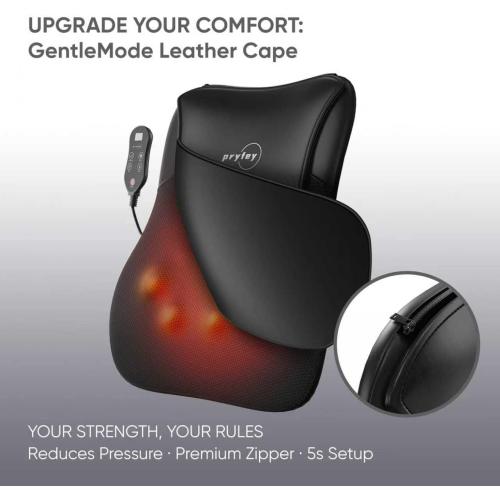 pryfey Back Massager, Rolling Up and Down Back Massager with Heat, Back Massage 4D Kneading for Pain Relief Deep Tissue, Ultrathin Shoulder Massager Mother's Day Gift for Women Men Parents