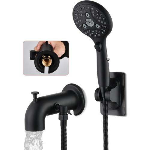Bathtub Faucet with Sprayer, Tub Spout with Diverter Fits Threaded 1/2 or 3/4 IPS,Matte Black
