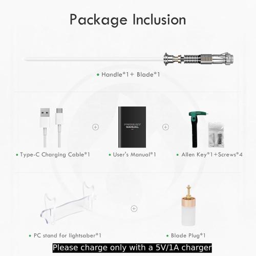 CUSTOM SABER RGBX Smooth Swing, 16 Sound Fonts, Motion Control Color Changing Light Saber by Aluminium Alloy Hilt, Support Real Heavy Dueling Luke V2 Saber
