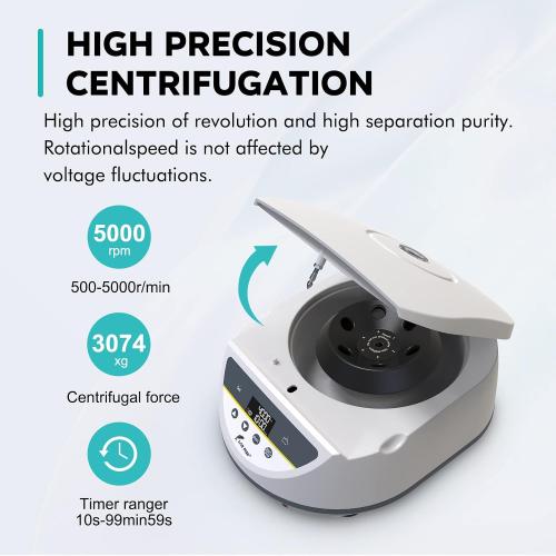 LAB FISH LC-6S Centrifuge, 6x2/5/10/15ml Tubes | 500-5000RPM low speed, max 3074xg RCF, timer, benchtop centrifuge machine for PRP, plasma & lab sample separation‼️missing cotton rolls and other small items‼️
