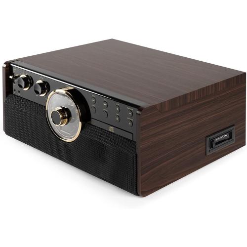 Victrola Empire Signature 7-in-1 Wood Mid Century Modern Bluetooth Record Player