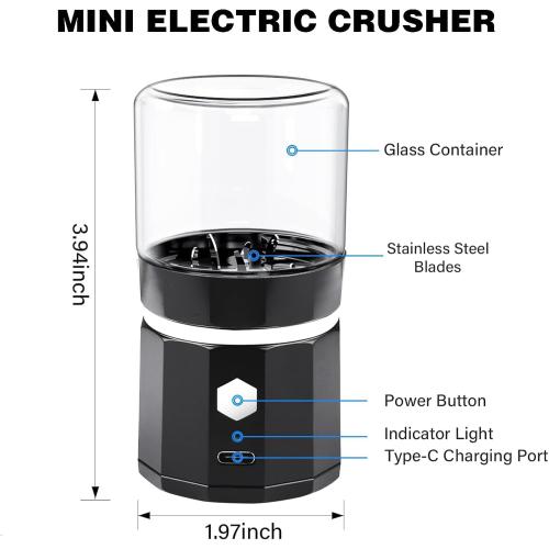 Portable Cordless Electric Pill Crusher, Pill Crusher Grinder Fine Powder, Grind and Pulverize Multiple Pills & Vitamins Extremely Fine for Elderly, Suitable for Travel, Home, Workplace (Black)