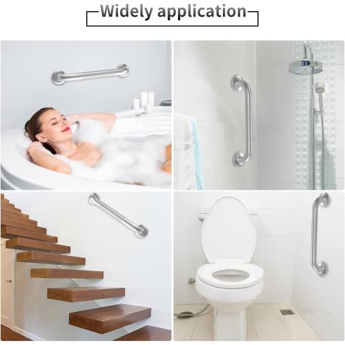 2 Pack 24 Inch Grab Bars for Bathtubs and Showers, Anti Slip Shower Grab Bars Stainless Steel Shower Handle Toilet Handicap Elderly Senior Assist Bathroom Saft Handle