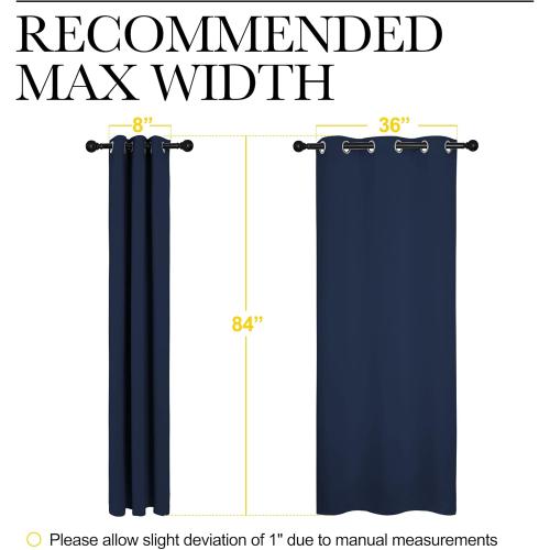 NICETOWN Window Treatment Energy Saving Thermal Insulated Solid Grommet Blackout Curtains/Drapes for Living Room (Navy, 1 Pair, 42 by 84-Inch)