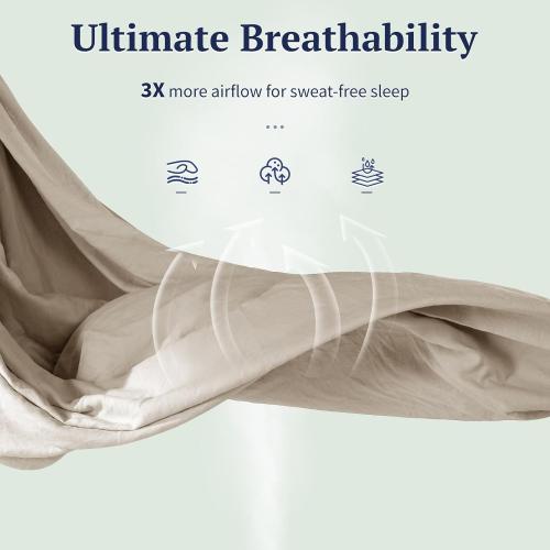 Shilucheng 100% Linen King Duvet Cover Set, Luxury Pure Natural French Flax Linen Duvet Cover with Zipper Closure & Corner Ties, Cooling Breathable Comforter Cover 3 Piece (Linen)