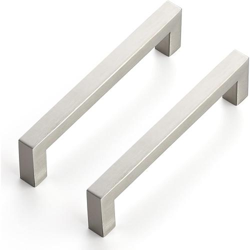 Ravinte 32 Pack 5 Inch Kitchen Square Cabinet Handles Satin Nickel Pulls Brushed Nickel Kitchen Cabinet Hardware Handles for Cupboard Drawer Pulls