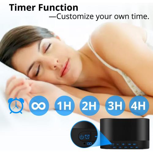 Magicteam White Noise Machine with 20 Non Looping Natural Soothing Sounds Memory Function 32 Levels of Volume Powered by AC or USB and Sleep Sound Timer Therapy for Baby Kids Adults Black