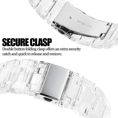 Size 42mm/41mm/40mm V-MORO Resin Bands Compatible with Apple Watch Band 42mm/41mm/40mm Series 11/10/9/8/7 Fashion Lightweight Bracelet Replacement with Stainless Steel Buckle for iWatch Series 6/SE/5/4/3/2/1(38/40/41/42mm)
