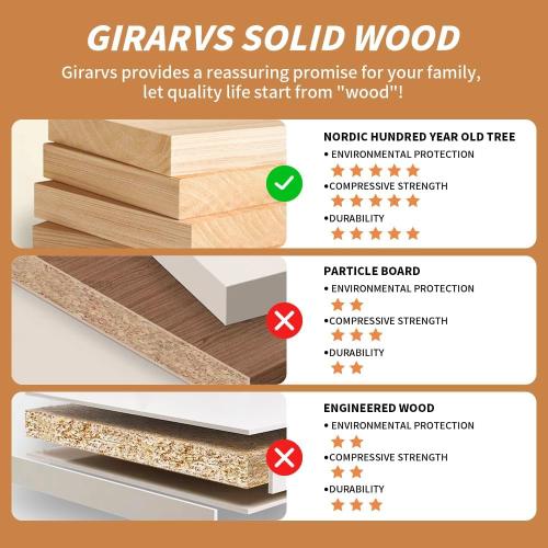 Solid Wood Floating Shelves for Wall, 17Inch Floating Shelves Set of 2, Hanging Shelf with Invisible Brackets, Wood Shelves for Living Room, Bedroom, Kitchen, White