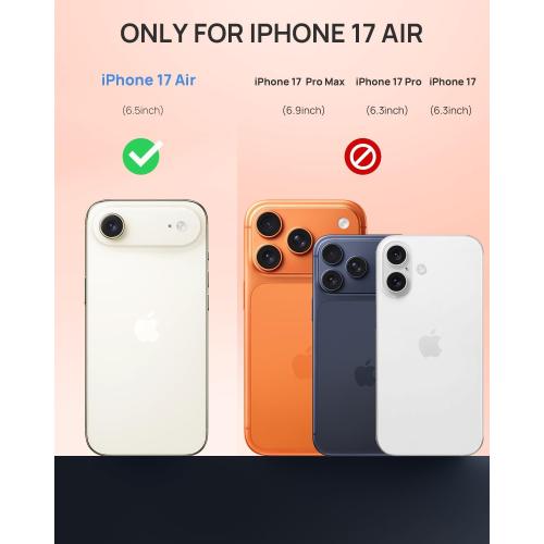 Lanhiem Magnetic for iPhone Air Phone Case, IP68 Waterproof Dustproof Phone, Compatible with Magsafe Built-in Screen Protector Full Body Heavy Duty Rugged Phone 17 Air Cover, 6.5 inch, Cosmic Orange