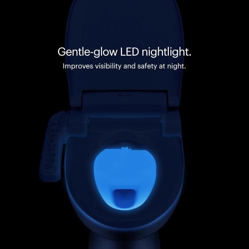 Brondell SE400-EW Swash SE400 Electric Bidet Toilet Seat With Heated Seat, Oscillating Stainless Steel Nozzle, Warm Air Dryer, Night Light, Gentle Close Lid, White Side Arm Control, Elongated