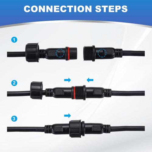 MECCANIXITY 3-Core 3 Pin Y Splitter Connector, 30cm 22AWG IP65 Y Shape 1 Male to 3 Female Extension Cable for LED Lighting