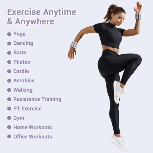 Sportneer Wrist & Ankle Weights for Women Men - 1 Pair (1 lb/2 lb Each) | Adjustable Weighted Bracelet Silicone Bangles for Yoga, Dance, Pilates, Cardio, Aerobics, Gym, Pool Exercises and Jogging