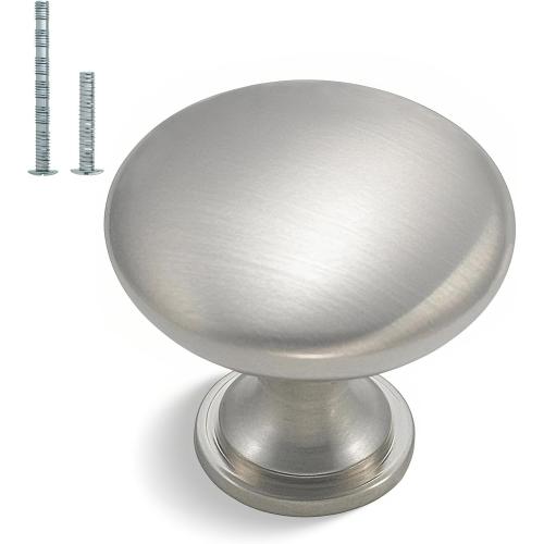 homdiy 30 Pack Cabinet Knobs Brushed Nickel Drawer Knobs - Solid Zinc Alloy Kitchen Pulls HD6050SNB Cabinet Hardware for Dresser Drawers