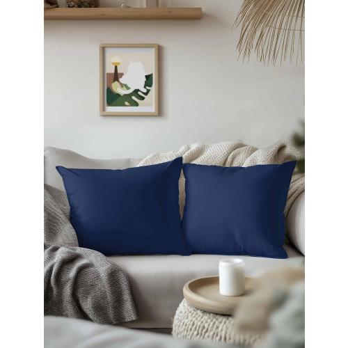 Size medium Navy Blue Outdoor Pillow Inch Pack of 1 Simple Solid Color Waterproof Throw Pillow Covers with Inserts Lumbar Cushions for Home Patio Tent Balcony Garden Sofa