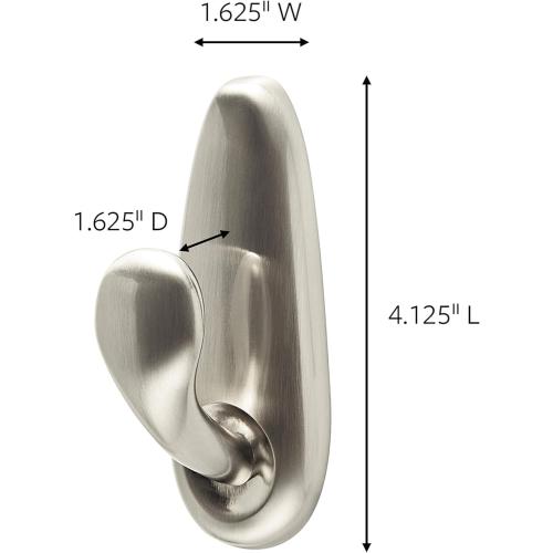 Command Outdoor Metal Hook, 1 Hook, 2 Strips, Water-Resistant Strips (FC13-BN-AWES)